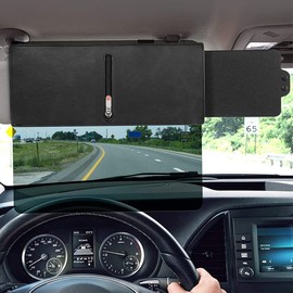 Fxvhojq Car Visor Sunshade Extender with Polarized Lens and Side Sunshade Adjustable Anti-Glare Sun Visor Extension with Zipper Slider for Driver or Front Seat Passenger Truck