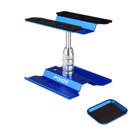 POHZE Alloy RC Car Workbench Repair Station Maintenance RC Car Stand with 360 Degree Rotating Lift/Bottom Screw Tray for 1/8 1/10 1/12 1/16 Scale RC Car Truck Buggy