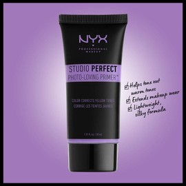 NYX PROFESSIONAL MAKEUP Studio Perfect Primer, Vegan Face Primer - Lavender (Color-Correcting)