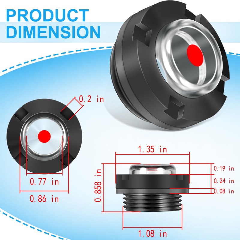 92241 Oil Level Sight Glass W/Gasket Bubble Style for Cat