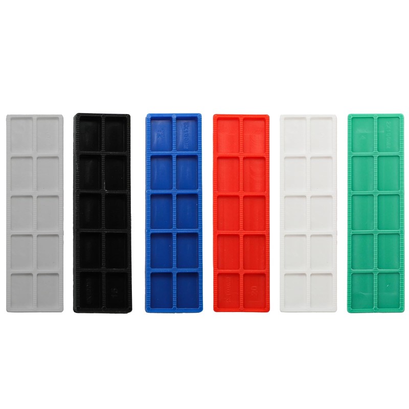 Okllen 300 Pcs Plastic Flat Shims for Leveling, 6 Size