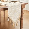 TOPLUXE Table Runner with Tassels, Floral Tablecloth for Dining Table,