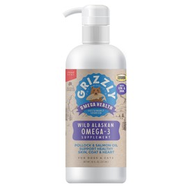 Grizzly Pet Products Omega Health Liquid Omega-3 Supplement for Dogs and Cats, 16 Ounce Bottle