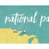 US National Parks Map 11x14 Print (Yellow & Teal)