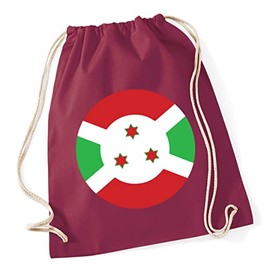 Hippowarehouse Burundi Flag Drawstring Cotton School Gym Bag 37cm x 46cm, 12 litres