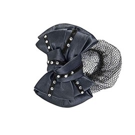 HKM - Rete per capelli con imitazione di diamanti, colore: Nero