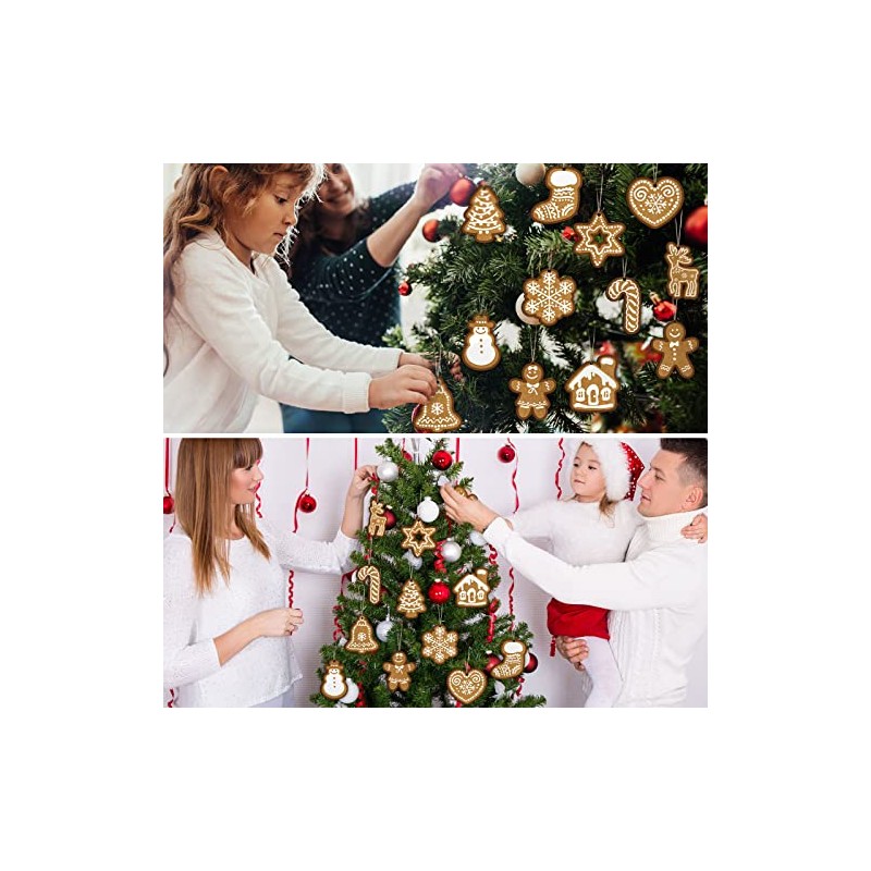 24 piezas de adornos rústicos para árbol de Navidad de