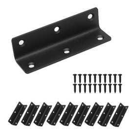 Redunest L Bracket, Heavy Duty Corner Brace, 10 Pack 4" Metal Shelf Bracket Angle Bracket for Shelves, Black L Brackets for Wood