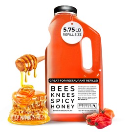 Bees Knees Spicy Honey, 92 oz Bulk Bottle Pure Honey Infused with Oleoresin Habanero Peppers, Gluten Free, Paleo Friendly, Wildflower Natural Hot Honey, Hot Sauce Gifts, Food Gifts, Unique Gifts