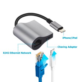 Enbiawit Lightning and USB C to Ethernet Adapter