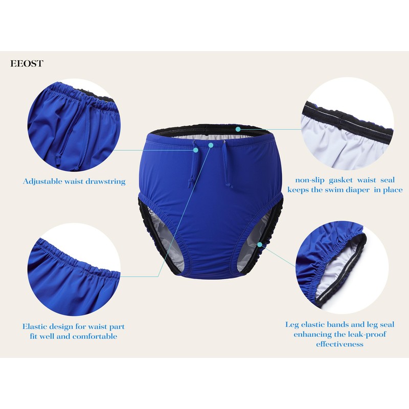 EEOST Youth Special Needs Reusable Swim Diapers Swimwear for Incontinence