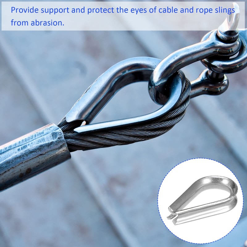 M METERXITY 20pcs Stainless Steel Thimble for 2mm Wire Rope