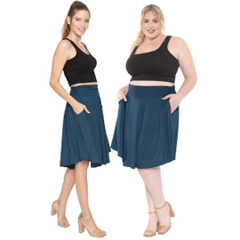 Stretch is Comfort - Falda de bolsillo para mujer, Verde azulado, 2X