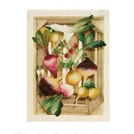 Metr Mierco European Linens, Vegetable Tray - Beets Italian Linen Kitchen/Tea Towel, 100% Linen, Made in Italy