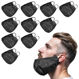 HJZHII 9PCS Beard Bonnet, Satin Beard Apron Adjustable Beards Bonnet for Men Sleeping Facial Hair Beards Bandana Bib Cover for Men