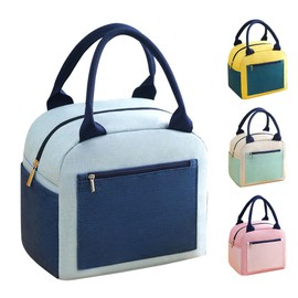 Chamgeco Insulated Lunch Bag for Women, Men & Kids, Reusable Waterproof Lunch Tote Bag with Large Capacity, Leakproof Cooler Bag for Work School Picnic Travel & Outdoor Activities (Blue)