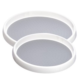 Bedeco Spice Rack, Fridge Turntable, Pack of 2 Kitchen Organiser, Rotating Disc, Spice Carousel Can Rack, Round Tray for Refrigerator, Kitchen Cabinet, Worktop Cabinet (25 cm & 30 cm)