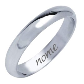 Engagement Ring 925 Sterling Silver Free Engraving Ring Made in Italy, Silver, No Gemstone