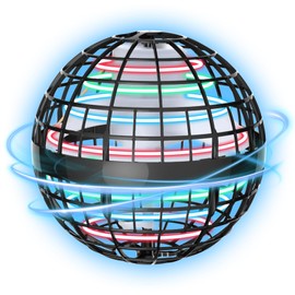 2024 Flying Orb Ball Toy - Galaxy Ball Flying Space Orb - Magic Cool Boomerang Ball Hover Ball with RGB Light - Floating Ball Soaring Mini Drone Gift for Boys Girls Kids Adults - (Grey)