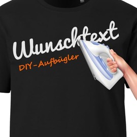 Aufbügler Personalisierter Text, Bügelbild aus Flexfolie zum Selbst Aufbügeln, 1-2 Zeilen, Breite 5-25 cm, 21 Farben, Neon Metallic Reflektierend