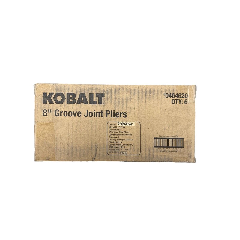 KOBALT 8 INCH CHANNEL GROOVE JOINT PLIERS STEEL Brand New