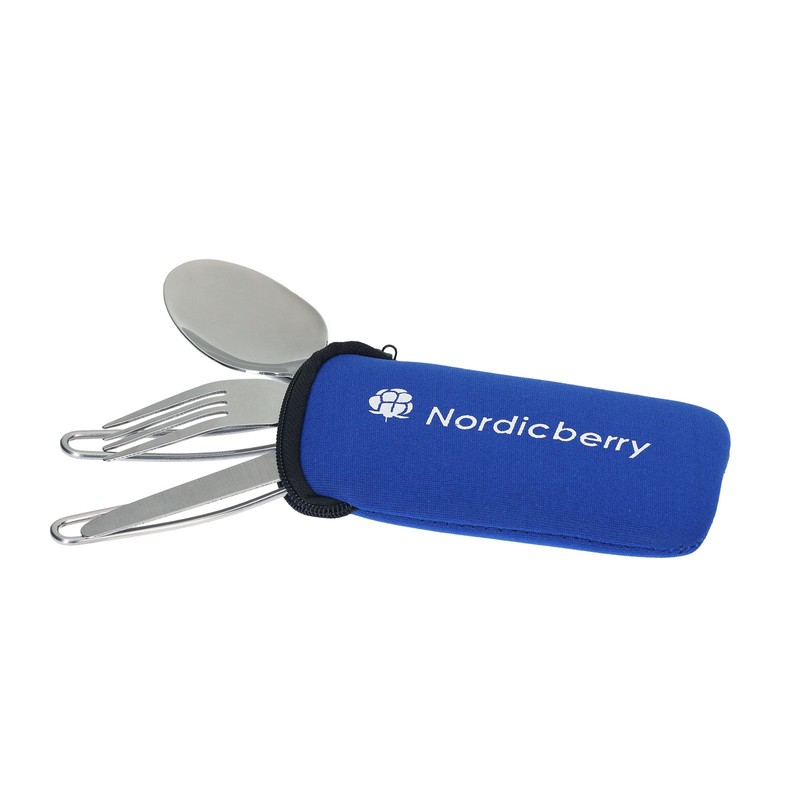 Nordicberry Folding Cutlery Set Outdoor/Camping Folding Cutlery Made of Stainless