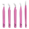 Eyelash Tweezers (5, Raspberry Pink)