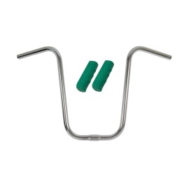 OG Lowrider 15" U Handlebar Chrome & Cruiser Grips Green