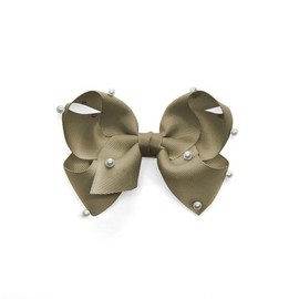 Bownita Girls' Handmade Pearl Hair Bow - Snag-Free, Non-Slip, Hand-Set Pearl (Erimine)