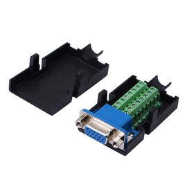 SinLoon - Adaptador VGA DB15 3+9 D-Sub VGA de 3 Filas, Conector de 15 Pines, 2-Pack Female