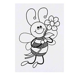 'Bee With Flower' Temporary Tattoo - Water Resistant, Skin-Safe, Non-Toxic Transfer (TO00023418)