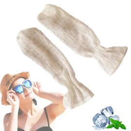 Arm Cover, UV Protection, Women's, Arm Warmer, Summer, Arm Cover, Sunburn, Arm Cover, Long, Sunscreen, Sports, Arm Cover, Stylish, Arm Cover, Work, Left and Right Set, Commuting to Work or School, Driving, Outdoor Sunburn Protection Goods (White)