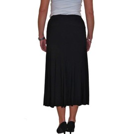 icecoolfashion Women's Smart Maxi Lined Flare Panel Fishtail Midi Skirt Day Workwear Business Office Evening Black 10-22 (M)