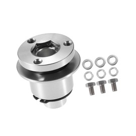 REPAIROCK Aluminum Alloy Steering Wheel Quick Release Disconnect 3 Holes Hub 0.26" Bore Silver Tone Auto Replacement Parts