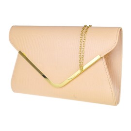 Girly Handbags Oversized Crocodile Style Clutch Bag, Naked