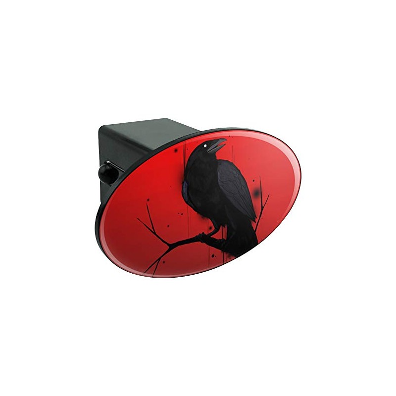 GRAPHICS & MORE Crow on Branch Oval Tow Trailer Hitch