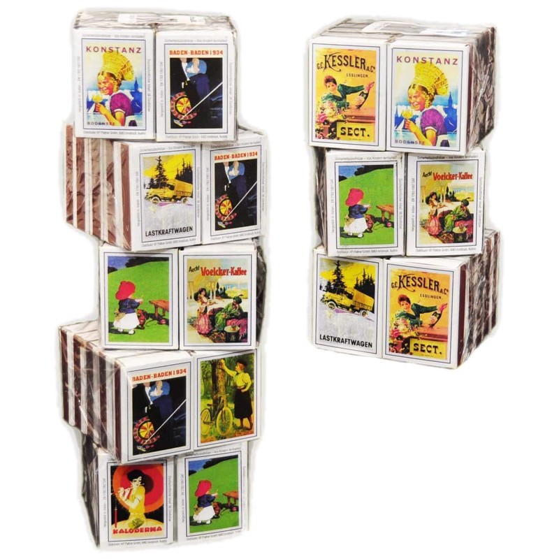 jameitop® 80 Boxes of Matches Mixed Retro Motifs 3200 Matches