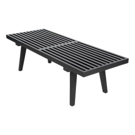 COIN - LeisureMod LeisureMod Mid-Century Inwood Platform Bench in Black - 4 Feet