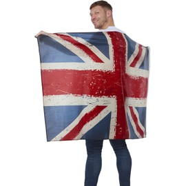 Smiffys Union Jack Vintage Style Print Flag 90 x 150cm, Polyester, Union Jack Fancy Dress, Union Jack Dress Up Party Goods
