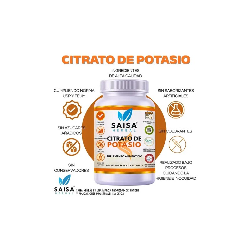 Citrato Magnesio Potasio Cápsulas