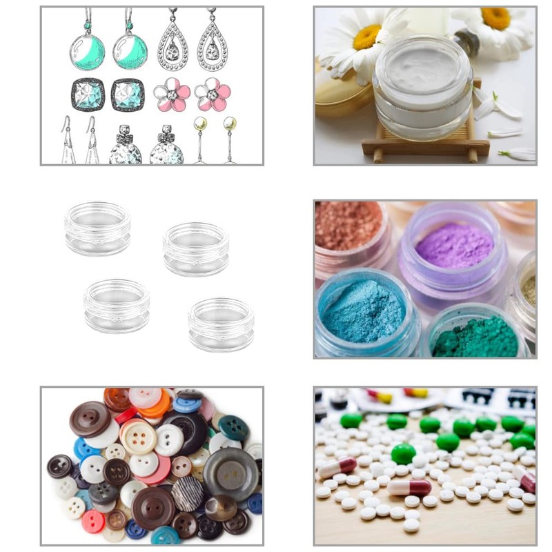 Empty Sample Pots, 4 Pcs Empty Plastic Cosmetic Jars, Clear