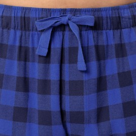 IZOD Men's Long Sleeve Jersey Top and Flannel Pants Pajama Sleep Set, Navy/Navy Check