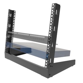 JINGCHENGMEI 8U Desktop Server Rack 2-Post Free Standing Tabletop Rack for 19 inches Patch Panel, Data, AV, IT,Studio, Networking Equipments or Components (8U)