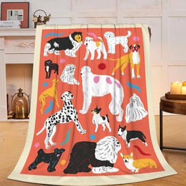 Funny Dog Blanket Soft Cute Kawaii Dogs Plush Throw Blanket Cozy Flannel Fleece Animal Bedding Stuff Decor Puppy Blanket Gifts for Dog Lover Girls Boys Teens Kids Adults Women Bed Travel 40"x50"