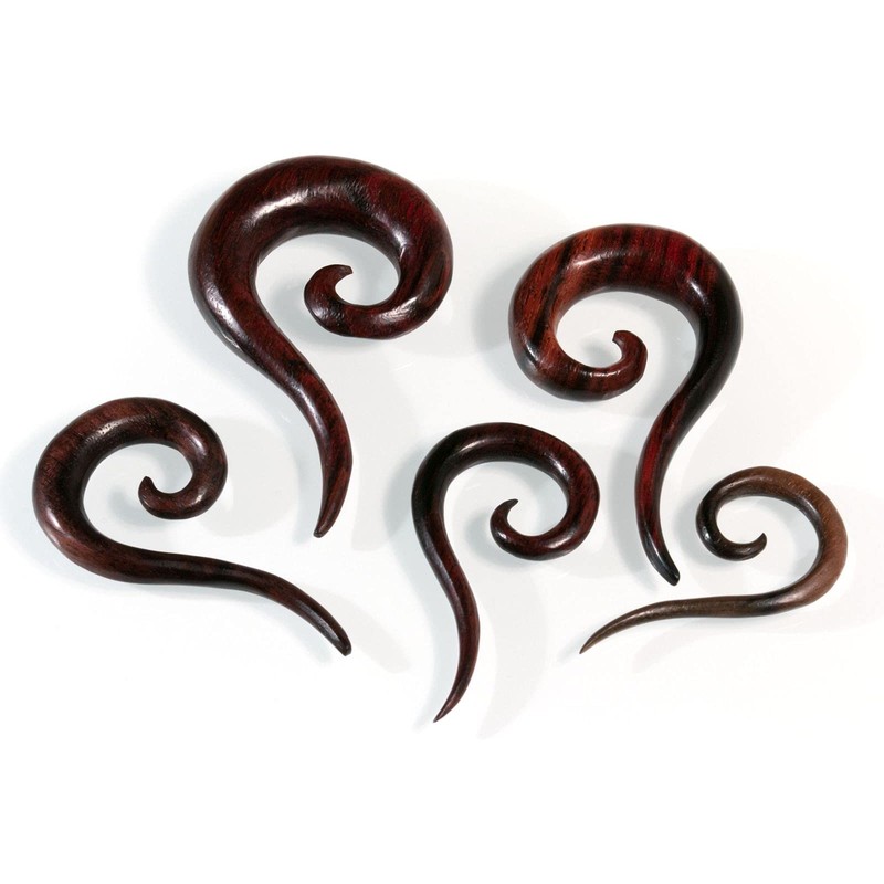 Fly Style Rosewood Spiral Ear Expander, Wood