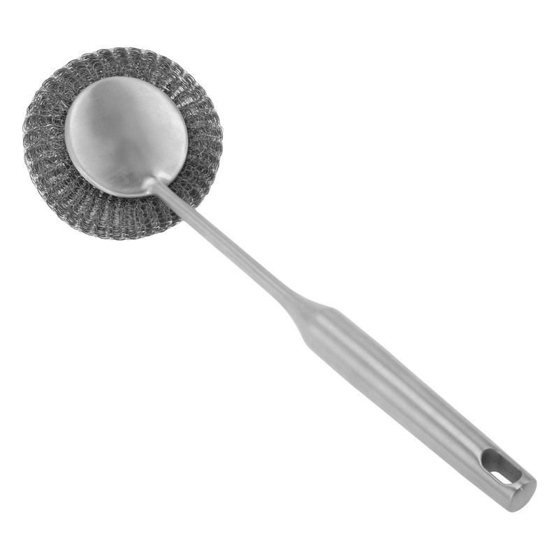 Long Handle Steel Wool Scrubber Deep Clean Rustproof Stainless Steel