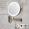 7–8 Inch Wall-Mounted LED Makeup Mirror, 1X/3X–10X, Battery & USB
