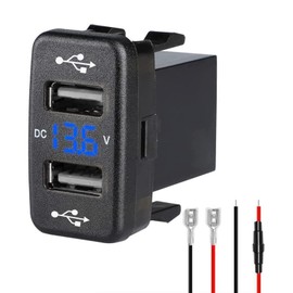 Palumma Power Socket for Toyota Vehicles, 2 USB Ports, USB Connection Communication Panel, Digital, 12 V Voltmeter, Safe, DIY Installation, Car Charger, Smartphone Charging (1.6 x 0.9 inches (40 x 22