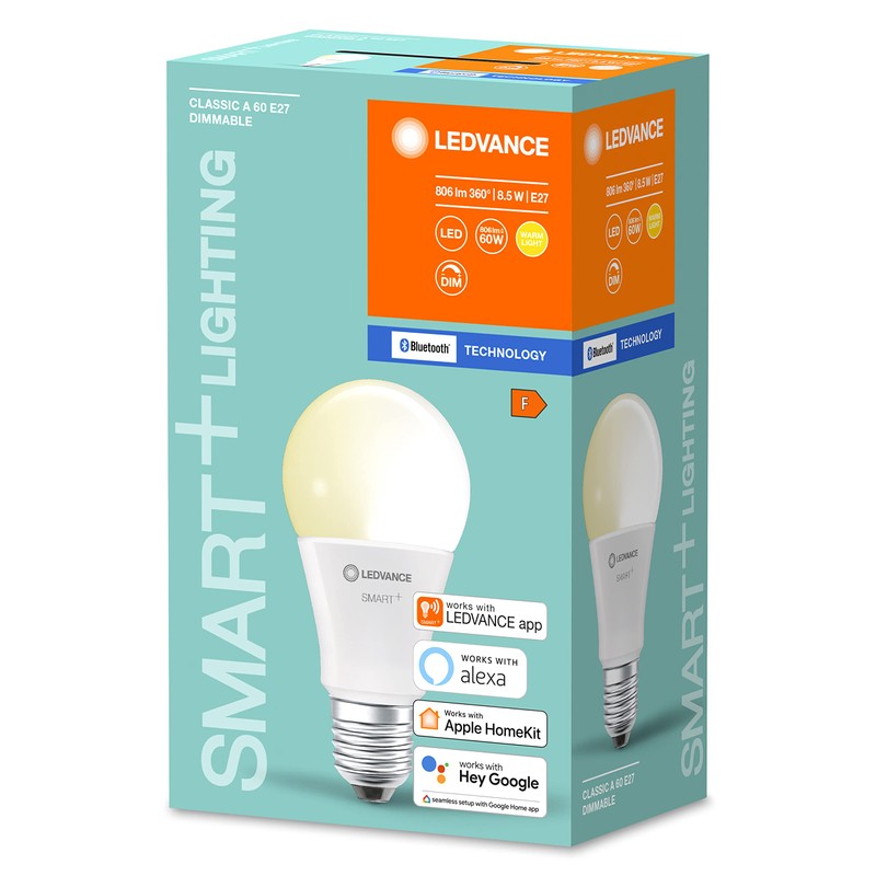 LEDVANCE Smart Led Lamp With Bluetooth, E27, Dimmable, Warm White