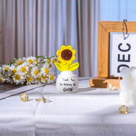 TAOJINJI Teacher Appreciation Gifts - Ceramic Positive Sunflower Decor Statue - Christmas Birthday Thank You Gift for Women Teacher Mom Friend